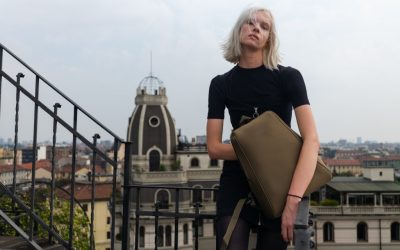 Le modelle di MP Management e Tucano insieme per il lancio dello zaino O.D.D.S. durante la fashion week di Milano e di Parigi