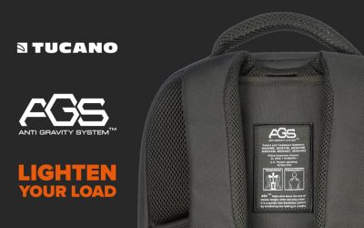 Tucano introduces AGS, the new line of backpacks designed to lighten the load on your shoulders through an elastic shoulder strap system